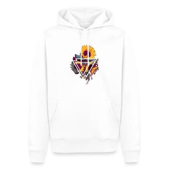 Sonnenblume Triangel - Männer Premium Bio Hoodie - Weiß - Vorne - Nico (187cm)