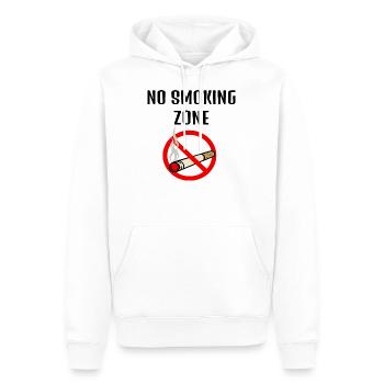No smoking zone - Sweat à capuche Premium bio Homme - blanc - Devant - Nico (187cm)