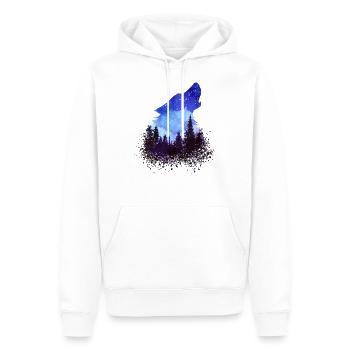 Wolf with forest hintergund - Men’s Premium Organic Hoodie - white - Front - Nico (187cm)