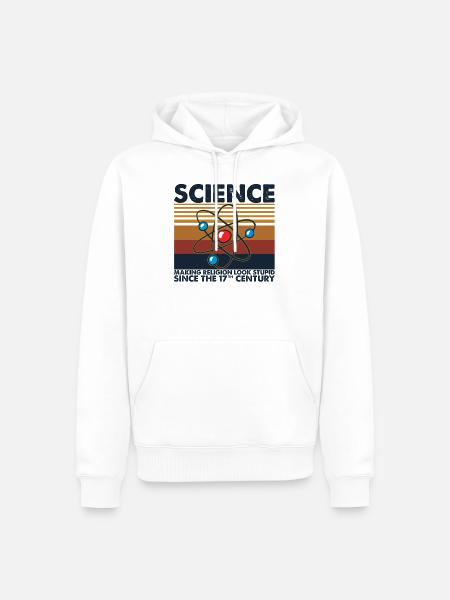 Nauka Making Religion Look Stupid Vintage Retro - Ekologiczna męska bluza z kapturem Premium - biały