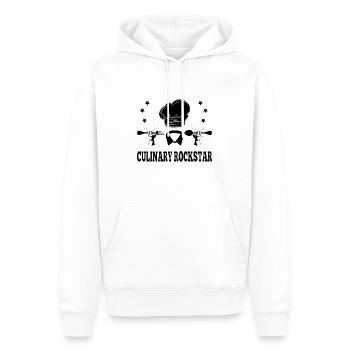 L’art culinaire Star - Chef Idée cadeau - Sweat à capuche Premium bio Homme - blanc - Devant - Nico (187cm)