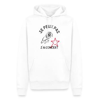 je peux pas j ai concert - Sweat à capuche Premium bio Homme - blanc - Devant - Nico (187cm)
