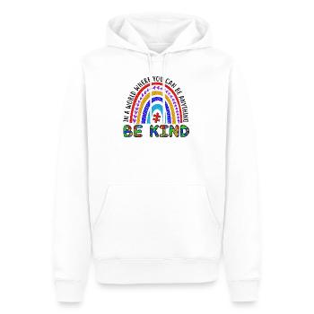 Dans A World Where You Can Be Anything Be Kind - Sweat à capuche Premium bio Homme - blanc - Devant - Nico (187cm)