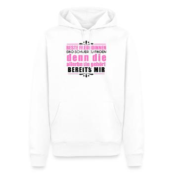 Glück ist eine beste Freundin wie dich zu haben - Männer Premium Bio Hoodie - Weiß - Vorne - Nico (187cm)