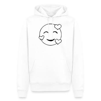 Emoji amoureux croquis noir - Sweat à capuche Premium bio Homme - blanc - Devant - Nico (187cm)
