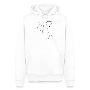 Mitomycin C Molekül - Farbige Strukturformel - Männer Premium Bio Hoodie - Weiß - Vorne - Nico (187cm)