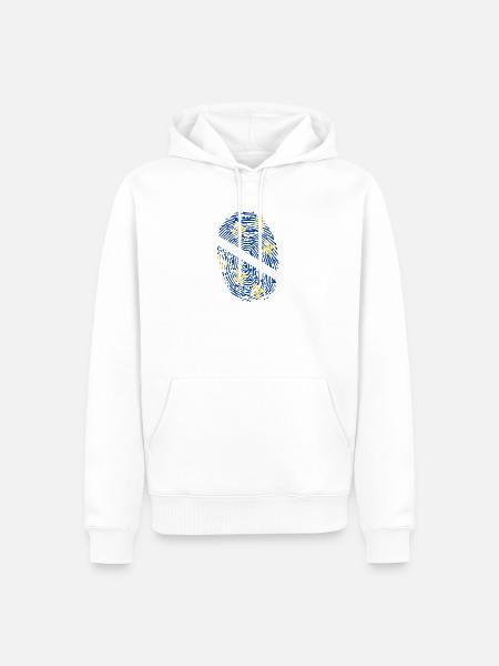 Bosna Fingerprint Bosnia Herzegovina - Männer Premium Bio Hoodie - Weiß
