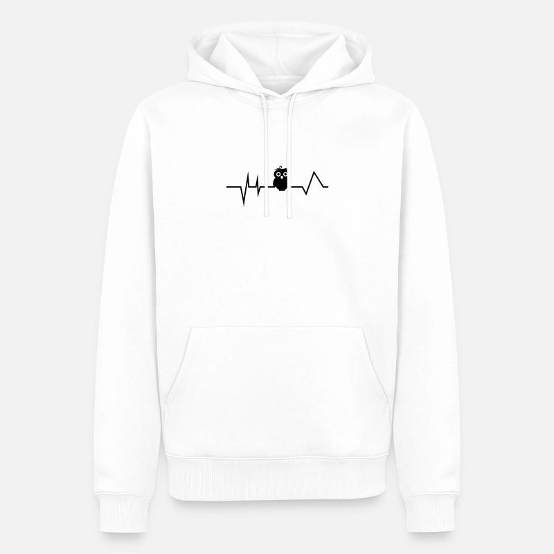 Eule Waldbewohner Eulen - Männer Premium Bio Hoodie - Weiß