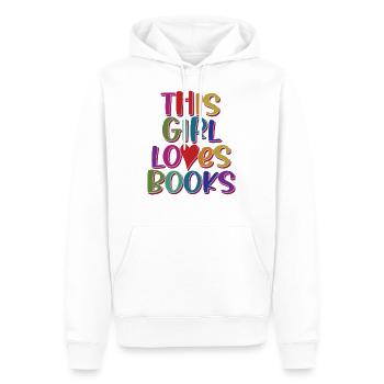 This Girl Loves Books Funny Book Reading Lovers - Sweat à capuche Premium bio Homme - blanc - Devant - Nico (187cm)