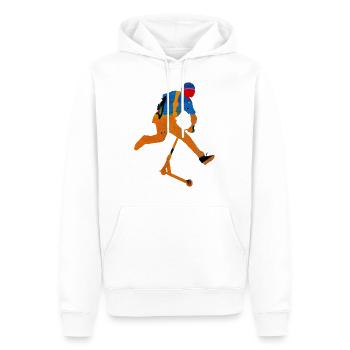 Freestyle-Roller - Männer Premium Bio Hoodie - Weiß - Vorne - Nico (187cm)