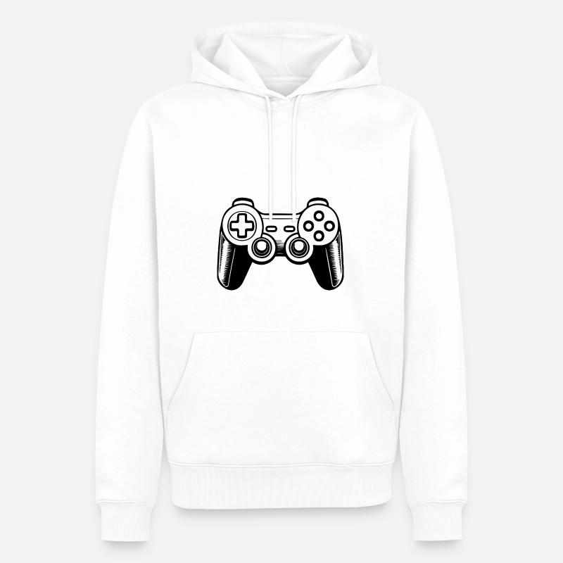 Controller Gaming Videospiele Gamepad - Männer Premium Bio Hoodie - Weiß