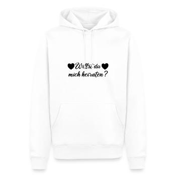 Willst du mich heiraten? - Männer Premium Bio Hoodie - Weiß - Vorne - Nico (187cm)