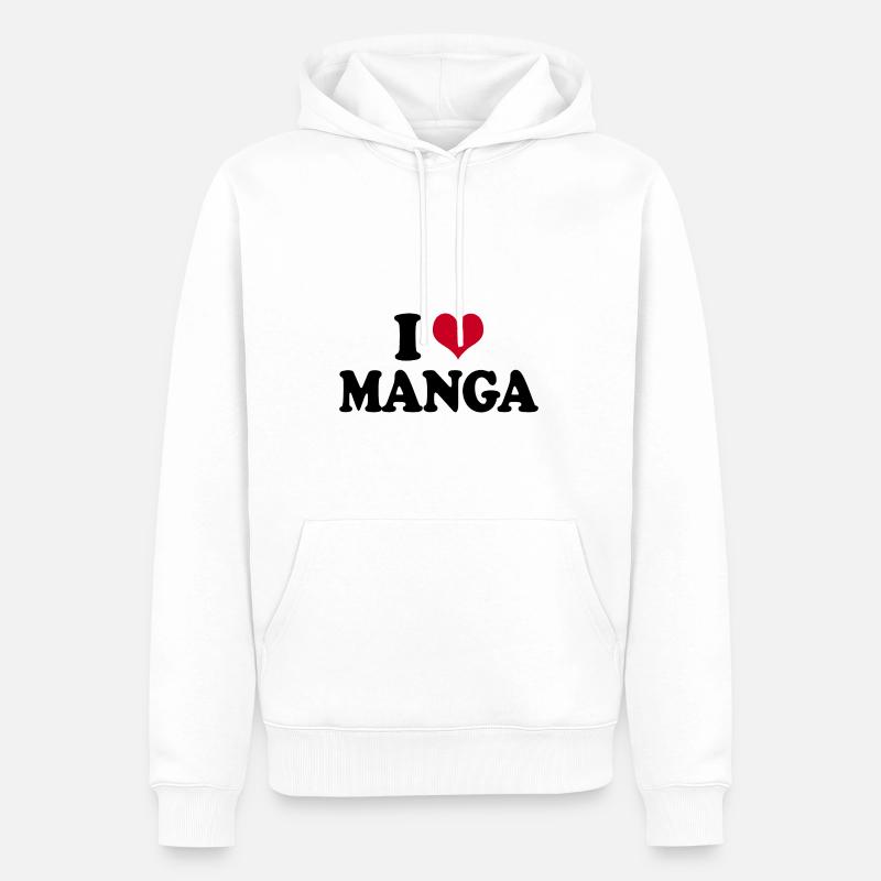 J’adore les mangas - Sweat à capuche Premium bio Homme - blanc