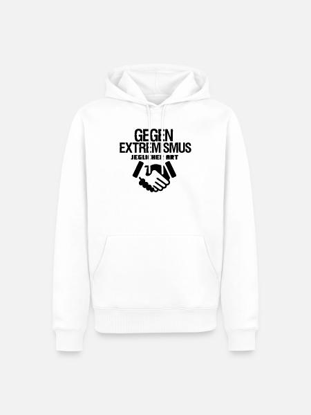 Gegen Extremismus Politik Statement Geschenk - Männer Premium Bio Hoodie - Weiß