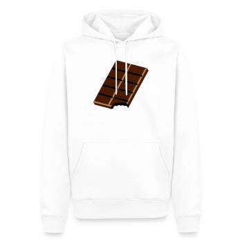 Une barre de chocolat - Sweat à capuche Premium bio Homme - blanc - Devant - Nico (187cm)
