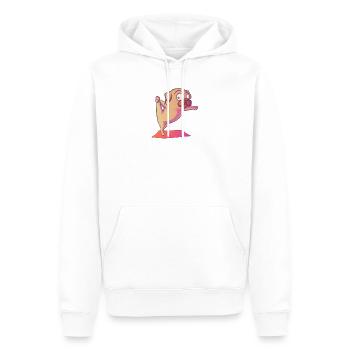 Yoga pour chien amusant et coloré - Sweat à capuche Premium bio Homme - blanc - Devant - Nico (187cm)