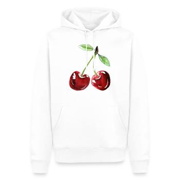 kers - Mannen Premium Bio hoodie - wit - Voor - Nico (187cm)