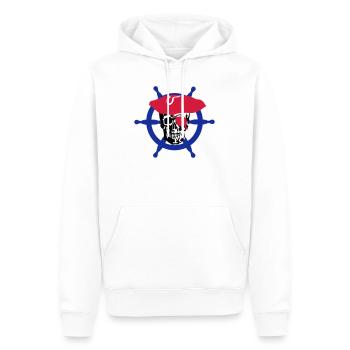 skull pirate - Sweat à capuche Premium bio Homme - blanc - Devant - Nico (187cm)