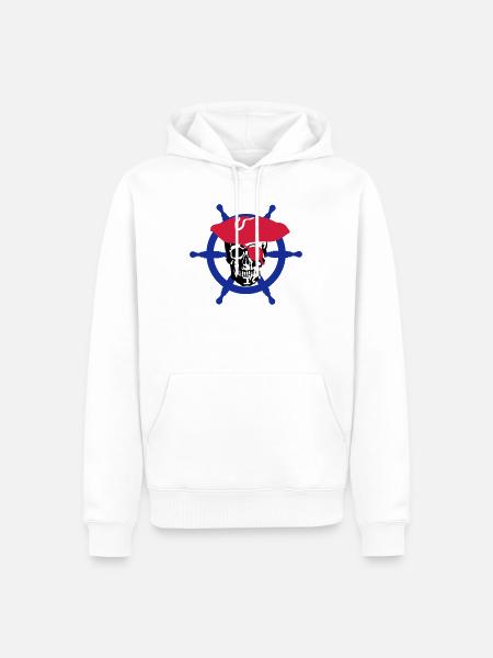 skull pirate - Sweat à capuche Premium bio Homme - blanc