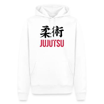 Jiu Jitsu / Jujutsu / Jiujitsu / Art Martial - Sweat à capuche Premium bio Homme - blanc - Devant - Nico (187cm)