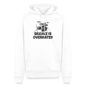 Silence is overrated - Drummer Drum Kit - Männer Premium Bio Hoodie - Weiß - Vorne - Nico (187cm)