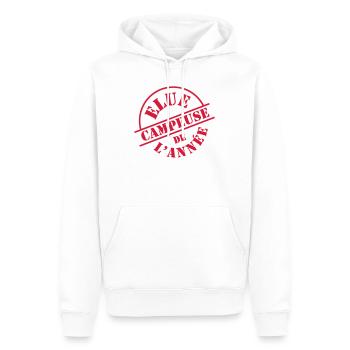 Elue Campeuse de l'année - Sweat à capuche Premium bio Homme - blanc - Devant - Nico (187cm)