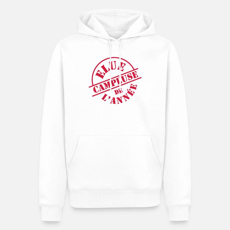 Elue Campeuse de l'année - Sweat à capuche Premium bio Homme - blanc