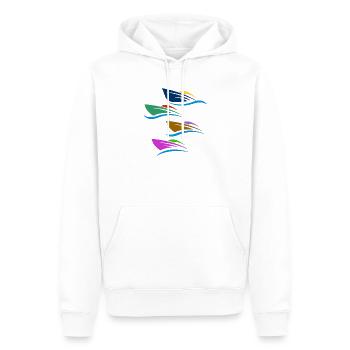 Segelwellen Farbspiel - Männer Premium Bio Hoodie - Weiß - Vorne - Nico (187cm)