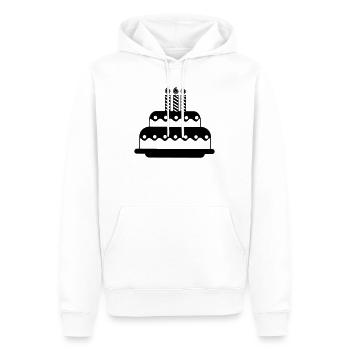 Logo du gâteau - Sweat à capuche Premium bio Homme - blanc - Devant - Nico (187cm)