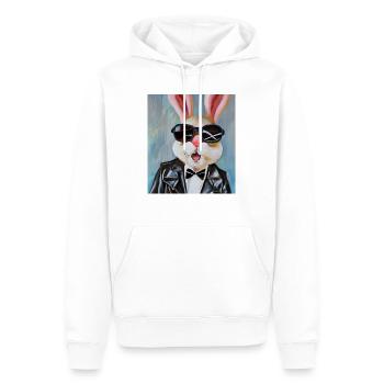 Stylischer Hase - Männer Premium Bio Hoodie - Weiß - Vorne - Nico (187cm)