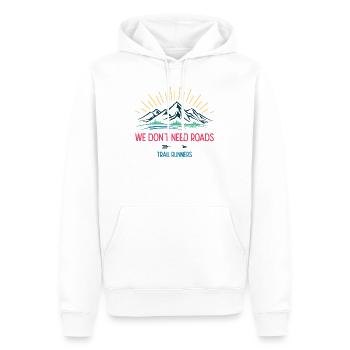 Nous n’avons pas besoin de routes. Coureurs de trail - Sweat à capuche Premium bio Homme - blanc - Devant - Nico (187cm)