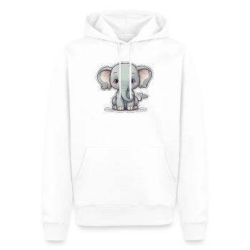 Whimsical Baby Elephant Charm - Men’s Premium Organic Hoodie - white - Front - Nico (187cm)