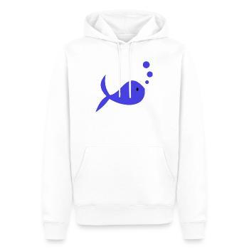 POISSON. POISSON D'AVRIL. VACANCES. ETE. HUMOUR - Sweat à capuche Premium bio Homme - blanc - Devant - Nico (187cm)