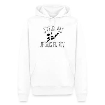 J'peux pas je suis en RDV - Humour Plongée - Sweat à capuche Premium bio Homme - blanc - Devant - Nico (187cm)