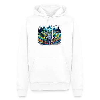 Route, Route, Montagne - Sweat à capuche Premium bio Homme - blanc - Devant - Nico (187cm)