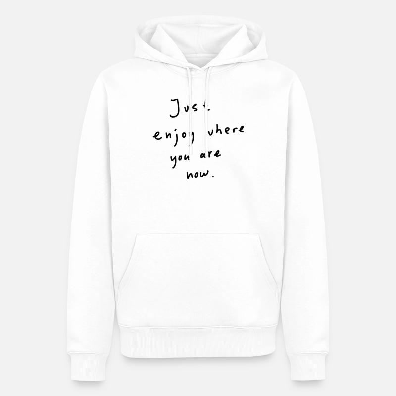 Tout simplement profiter - Sweat à capuche Premium bio Homme - blanc