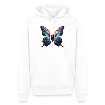 Schmetterling - Männer Premium Bio Hoodie - Weiß - Vorne - Nico (187cm)