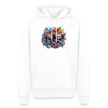 Paresse - Sweat à capuche Premium bio Homme - blanc - Devant - Nico (187cm)