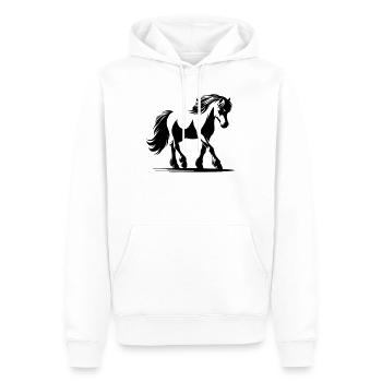 Cheval Poney de selle allemand - Sweat à capuche Premium bio Homme - blanc - Devant - Nico (187cm)