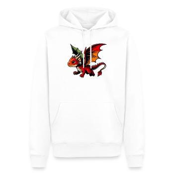 Dragon - Men’s Premium Organic Hoodie - white - Front - Nico (187cm)
