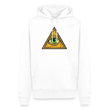 Triangle de l’œil qui voit tout - Sweat à capuche Premium bio Homme - blanc - Devant - Nico (187cm)