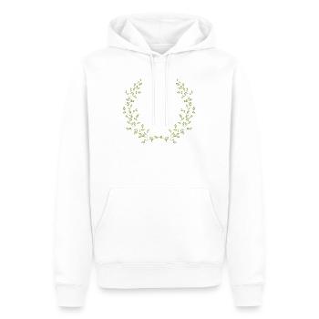 Delicate half wreath of green branches – nature motif - Men’s Premium Organic Hoodie - white - Front - Nico (187cm)
