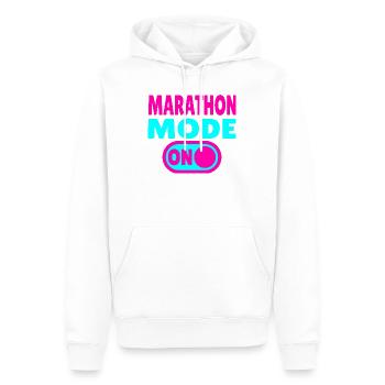 Mode marathon activé – Courir avec passion - Sweat à capuche Premium bio Homme - blanc - Devant - Nico (187cm)