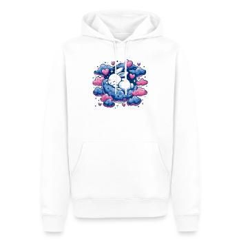 Moondream bunny on cloud heart - Men’s Premium Organic Hoodie - white - Front - Nico (187cm)