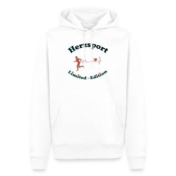 Herzsport - Männer Premium Bio Hoodie - Weiß - Vorne - Nico (187cm)