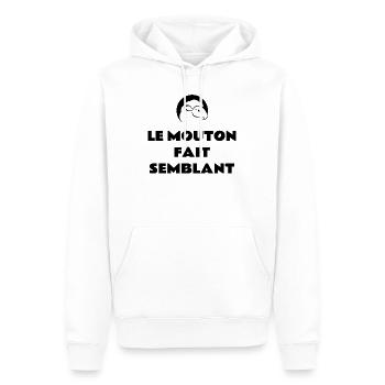 Le mouton fait semblant  - Sweat à capuche Premium bio Homme - blanc - Devant - Nico (187cm)