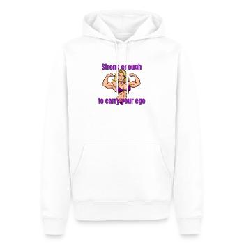 Strong muscles, ego carrier - Men’s Premium Organic Hoodie - white - Front - Nico (187cm)
