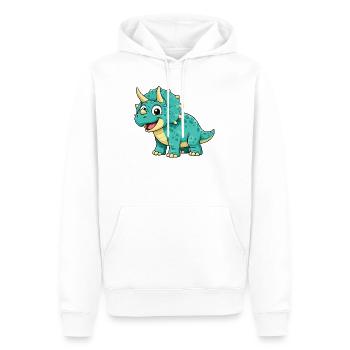 Triceratops Dino Comic - Men’s Premium Organic Hoodie - white - Front - Nico (187cm)