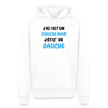 J'AI fait un Caumar J'était De Gauche - Sweat à capuche Premium bio Homme - blanc - Devant - Nico (187cm)