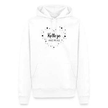 Kollege mit Herz - Männer Premium Bio Hoodie - Weiß - Vorne - Nico (187cm)